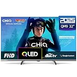 CHIQ L32QM9G 32 Zoll (80 cm) FHD Smart Fernseher, QLED, HDR10, Google TV, Google Assistant, Triple Tuner, Dolby Audio, DBX-tv, Chromecast Built-in, HDMI, USB, Metallfreies Design, Schwarz