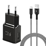KAIMENGLONG Ladegerät Fast Charge Schnellladegerät Netzteil mit 2M USB Typ C Nylon Ladekabel für Samsung Galaxy S21 S21FE S21+ S20FE S20 Ultra S10 S9 S8/Note 10/9/8/A72 A71 A52 A51,Google Pixel