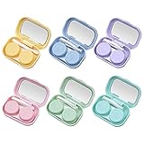 Jinlaili 6er Pack Kontaktlinsenbehälter, Reise-Set für Kontaktlinsen, Kontaktlinsen Etui, Kontaktlinsen Behälter mit Spiegel, Pinzetten, Kontaktlinsen Entfernen, für Zuhause und Reisen, 6 Farbes