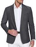 COOFANDY Herren Sakko Sportlich Blazer für Freizeit Sportsakkos Anzugjacken Business Jackett Männer Regular Fit Anzug EIN Knopf Hochzeit Blazer Dunkelgrau XXL
