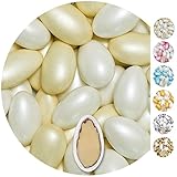EinsSein 1kg Hochzeitsmandeln Conchiglia Mix weiss-creme pearl Mandeln Hochzeit Zuckermandeln Bonboniere Confetti Badem sekeri Gastgeschenk Zucker Mandeln Taufmandeln Candy Bar Süssigkeiten