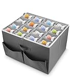 Azyvum Schuhorganisator für Schrank, Passt 16 Paar Schuhe, Große Schuhbox-Aufbewahrungsbehälter, Durchsichtige faltbare Schuhboxen mit Taschen, Platzsparender Schuhhalter/Verstärkte Griffe