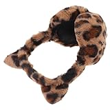 Yardwe Leopard Print Ohrenschützer Winter Damen Plüsch Ohrwärmer Faltbar Weich Warm Outdoor Kälteschutz Kuscheliger Ohrenschutz Mädchen Accessoire