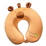TingHaoO Niedliches Tierkopf-Nackenkissen, Reisekissen, weich, bequem, für Erwachsene und Kinder