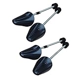 QUUPY 2 Paar verstellbare Länge Kunststoff Schuhspanner Schuhspanner Schuhspanner Schuhformer Spiralfeder (schwarze Damengröße)
