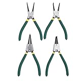 Oreilet 4-teiliges Sprengringzangen-Set, 7-Zoll-Hochleistungs-Sicherungsringzangen-Set für Innen- und Außensicherungen mit Gerader, Gebogener Backe Aufbewahrungskoffer, C-Clip-Zange