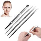 pclapora 4 Stück Akupressurstift, Meridianstift, Akupunkturstift, Edelstahl Akupressur Stift, Multifunktional Meridianstift Stab für Massage, Akupressur und Akupunktur