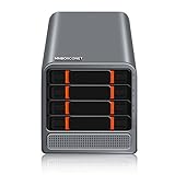 MNBOXCONET Mini PC NAS Server Octa-Core N305 4 Bay,3-in-1 Micro PC Computer DDR5 8GB RAM 128GB NVMe SSD, SPK/MIC, Dual 2.5GbE i226V LAN Soft Router, Hot Swapping HTPC Network Sicherheit