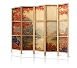 framed concept - Paravent Raumteiler aus Holz 225x172 cm, 5-teilig, einseitig, im orientalischen Stil