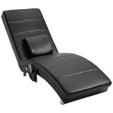HOMCOM Relaxliege mit Massagefunktion Loungesessel Ergonomisch hohe Rückenlehn, mit Massagefunktion und Kissen mit Zero-G Design Lounge Sessel Kunstleder Metall Schaumstoff Schwarz 58 x 163 x 87 cm
