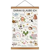 KAIRNE Tier Bilder für Kindzimmer Mädchen Jungen Inspirierende Zitate Wandbilder Babyzimmer,Tier Wandbild mit Spruch,Waldtiere Safari Tiere Poster für Babyzimmer Deko,28X45cm Holzrahmen