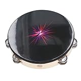 Handtamburin 10 Zoll, Handtrommel mit zweireihigen Glocken, PET-Trommeloberteil und Oxford-Stoffriemen, Musikinstrument für Erwachsene, Kinder, Kirchenkonzerte, Partys