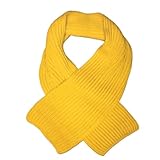 Handgestrickter Wollschal, Patentmuster, Kräftige Farben, Länge 185 cm Breite 26 cm, Dick, Kuschelig, Weich, Warm, Hochwertig, Einzelstück, Unisex (Gelb)