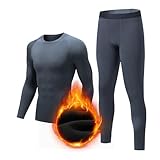 Generisch Thermounterwäsche Herren Skiunterwäsche Set Lange Unterhosen Männer Warm Funktionsunterwäsche Weich Thermowäsche Winter Thermounterhemd Set für Joggen, Radfahren, Skifahren, Motorrad
