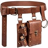 SUMGOGO Retro-Gürteltasche für Damen, Bauchtasche, Handy-Halter, Steampunk, Mittelalter, Renaissance, Geldbörse, Kostüm-Zubehör, Neubraun, Standard