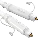 KabelDirekt – TOSLINK-Kabel Weiß, Optisches Audiokabel – 5 m – Glasfaserkabel für Soundbar Mit Schutzkappe (Digitales S/PDIF-Kabel, HiFi/Verstärker, Heimkino, Xbox One/PS4)