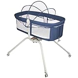 HUOLE Babybett, Beistellbett, 4-in-1, faltbar, höhenverstellbar, 4 Lenkrollen, Geschenk für Neugeborene, 0-2 Jahre, 94 x 70 x 80 cm (Marineblau)