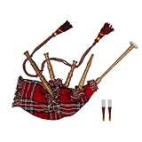 Anfänger-Dudelsack mit Musikinstrument Royal Stewart Tartan – Kokus-Holz-Finish mit 2 Blättern | Student Praxis Dudelsack für junge Lernende
