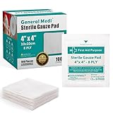 Sterile Mullkompressen – 100 einzeln verpackte medizinische Mullkompressen (10 x 10cm)
