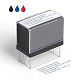 Cimpress Selbstfärbestempel personalisiert mit Wunschtext, als Namensstempel, Firmenstempel oder Adressstempel, Blaue Tinte 5,7 x 2,1 cm, ideal fürs Büro, Kanzlei, Praxis