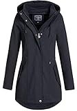 Eight 2 Nine Damen Softshelljacke LETN-041 Kurzmantel mit Kapuze night navy (001) XXL