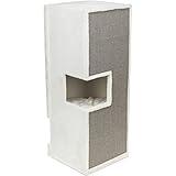 TRIXIE Katzen Kratzbaum Kratztonne CAT TOWER GERARDO, 100 cm, WEIß/GRAU - 44987