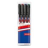 edding 140 S Permanenter Folienschreiber - 4er-Set - 4 bunte Farben - Rundspitze 0,3mm-zum Schreiben auf Glas Kunststoff Folien und glatten Oberflächen-permanent schnelltrocknend wisch- und wasserfest