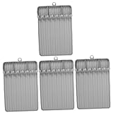 Milisten 4 Stück Grillmatte Grillwerkzeuge Grillablage Silikonmatte Grilltongenmatte Küchenhelfer Barbecue-Grillkorb Grillplatten-Werkzeugmatte Grillseitenmatte aus Silikon Kieselgel Grey