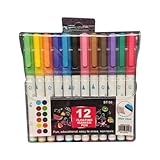 Farbmarker, Aquarellmarker – 12 x Whiteboard-Marker, nicht reizend, wasserdicht, schnell trocknend, künstlerische Stifte für Ihre