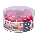 DONAU HOME Set Lackiert Schwimmkerzen/Metallic Rot / 12 Stück / 2,8 x Ø 4,8 cm / 4 Stunden Brenndauer/Schwimmkerze Wachs Sans parfum/Schwimmende Warme Teelichter Kerzen/für Abendessen,Hochzeit