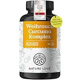 NATURE LOVE® Weihrauch Kurkuma Kapseln - 90 Stück - 600mg Weihrauch Extrakt davon 360mg Boswellia mit Myrrhe Vitamin C - hochdosiert & vegan - laborgeprüft und hoch bioverfügbar