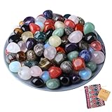GUJOXILA Edelsteine für Kinder 800g Trommelsteinen Kristalle 1.5–2.5 cm Unregelmäßige Glückssteine Edelstein Bunter Dekosteine für Kindergeburtstag Adventskalender Füllung Kinder Schatzsuche