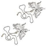 Angoily 2 Stück 12 Deckenventilator- Verlängerungszug Für Deckenventilator Fan-lampenkette Pendelleuchte Zugkette Lüfter Zieht Kettenverlängerung Kette: Kupferperlenkette Silver
