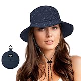 Durio Regenhut Damen Wasserdicht Fischerhut Damen Herren Anglerhut Bucket Hat Sonnenhut Damen Faltbar Tragbar Outdoor Sommerhut Marineblau