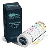 RUNBO 7 in 1 Aquarium-Teststreifen - 150 Stück Aquarium-Test-Set für Süßwasser Fischteich genaue Prüfung der Gesamthärte Gesamtalkalität Karbonat-Nitrat Nitrit Cl2 pH