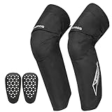 ROCKBROS Beinlinge Knieschutz mit Abnehmbare Polsterung Knielinge Beinwärmer Fleece Fahrrad/Motorrad Warm Radsport 1 Paar Knieschoner Winddicht für Damen/Herren