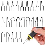 Lxoraziy 23 Stück Pyrographie Drahtspitzen Set, Lötkolben Ersatzlötspitze, Tragbare Spitzen für Pyrographie, Hohe Lmpedanz Ersatzlötspitze, für Brandmalerei-Maschinen