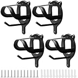 4 Stück Trensenhalter Pferd, Trensenhalter Schwarz aus Metall, Trensenhaken Pferd mit Rohren und Schraube, Halterung Zaumzeug für Hilfszügel, Pferde-Zaumzeughaken, Führstricke, Sattelkammer, Stall