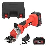 Schafschermaschine Akku, 550W 24V Professionelle Elektrische Schermaschine mit 13000mAh Akkus und Aufbewahrungskoffer, 3000r/min Einstellbare Kabellos Schermaschinen für Schafe, Alpakas
