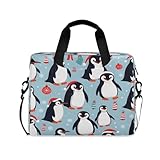 Laptoptasche mit Weihnachtsbaum-Pinguinen für Damen und Herren, Computertasche, Laptop-Hülle, Aktentasche für 14/15,6/16 Notebook-Laptop-Umhängetasche für Büro, Schule, Arbeit, Reisen, Multi,