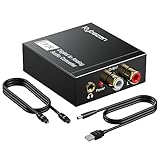 DAC Audio 192 kHz, Adapter SPDIF Klinke, optischer RCA-Konverter, digitaler Analog-Audio-Konverter, SPDIF Toslink auf Stereo-Cinch-Audio und 3,5-mm-Buchse für PS3, PS4, Xbox, HDTV, Blu-ray