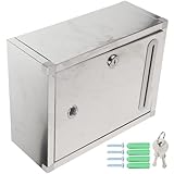 iplusmile Rostfreier Edelstahl Briefkasten zur Wandmontage Wetterfester Wandbriefkasten mit Sichtfenster Moderner Briefkasten für Außenbereich und Zuhause Zufällige Farbe