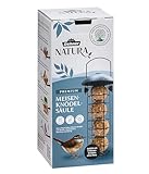 Dehner Natura Premium Wildvogel Futtersäule, Meisenknödelsäule gefüllt, inkl. 4 Meisenknödel, ganzjähriges Wildvogelfutter fettreich / energiereich, hochwertiges Vogelfutter für Wildvögel,ca. Ø 7 cm