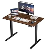 Raplink Höhenverstellbarer Schreibtisch, Schreibtisch Höhenverstellbar 120 x 60 cm, Memory Preset mit 2 Höhen, Einfache Montage, für Home Office, Arbeitszimmer und Spiele, Vintage Braun