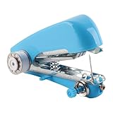 2 Stück Handnähmaschine, Mini tragbare elektrische Nähmaschine Schnellnähen, Mini Handnähmaschine, Schnellnähen Tragbare Nähmaschine für Anfänger, Handnähmaschine Blau