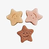 badesternchen Natürlicher Konjac Schwamm für Babys und Kinder in Sternchenform Badeschwamm Badewanne Vegan Pflanzlich, Braun, Beige, Rosa, 8cm * 8cm pro Schwämmchen im trockenen Zustand