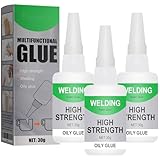 3 Stück Schweißen Öliger Kleber,Mächtiger Universalkleber Uniglue Universal Wasserdichter Superkleber 50g Multifungctional Glue Extra Stark für Kunststoff Metall Keramik Leder Harz