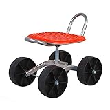 OZBME Gartenwagen, robuster Gartenhocker, höhenverstellbar, um 360 Grad drehbar, für Arbeiten im Freien, Jäten/Garten/Rasenpflege (Größe: 2 Reifen)