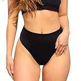 MYLILY Brazilian Bikini Hose Damen Schwarz | Bikinihose Damen Unterteil | Bikinihose Schwarz | Bikini Unterteil Teenager Shaping (M)