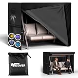 HICOVER Hollywoodschaukel Abdeckung 2 Sitzer Wasserdicht Winterfest Winddicht UV-Beständiges Schwerlast 600D Oxford Gewebe Schutzhülle für Gartenschaukel, schutzhülle hollywoodschaukel, Schaukelbank